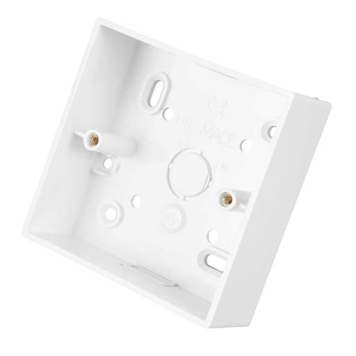 Marshall Tufflex 1 Gang 32mm PVC Surface Box Square Corners with Knockouts White