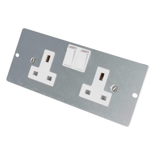 Marshall Tufflex 2 Gang Double Switched Socket Plate for 4 Compartment Floor Box
