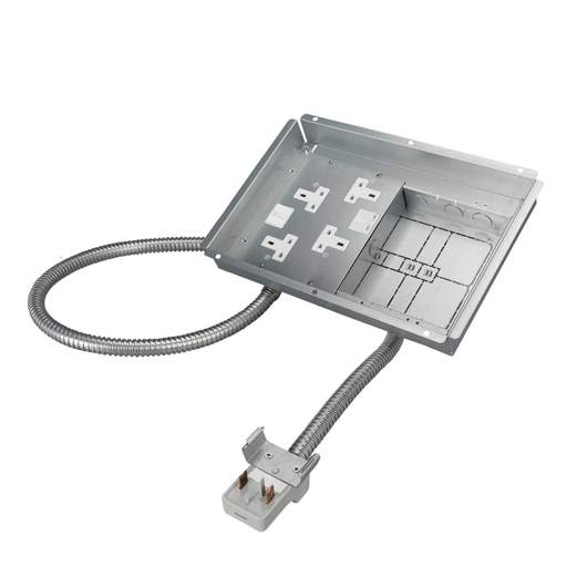 Marshall Tufflex 4 Compartment Box with 3m 2P+E Tap Off and 2 Twin Socket Plates