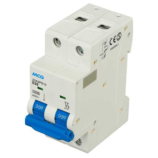 MCG 20A Double Pole 10kA D Curve MCB