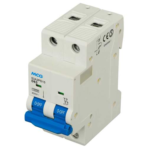 MCG 63A Double Pole 10kA D Curve MCB