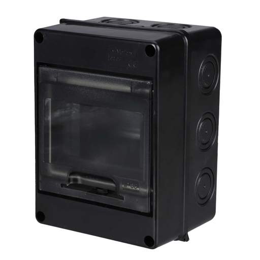 MCG 3 to 5 Module Plastic Enclosure Tinted Window IP65 Black