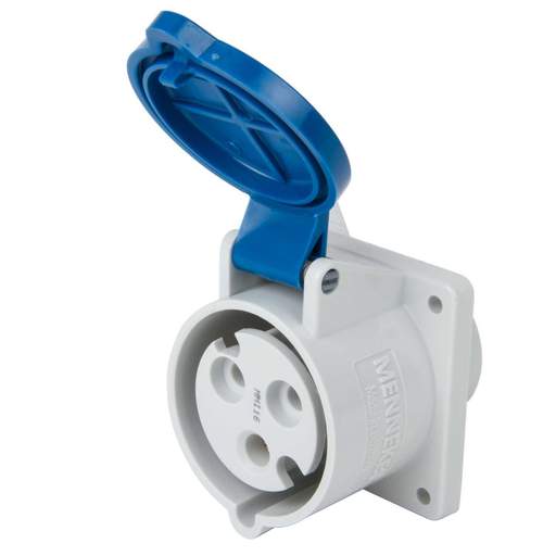 Mennekes 32A 2P+E 230V Panel Mounted Socket IP44