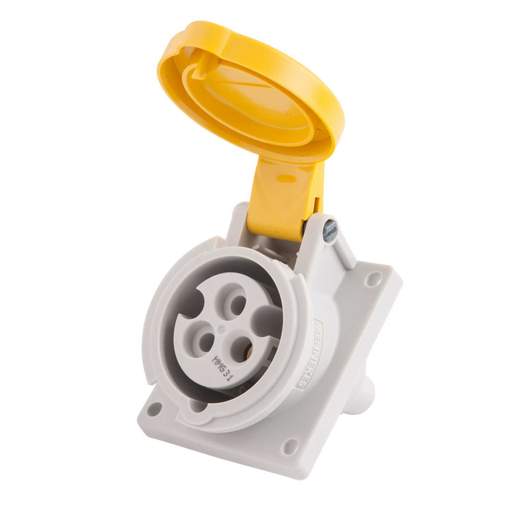 Mennekes 16A 2P+E 110V Angled Panel Mounted Socket IP44