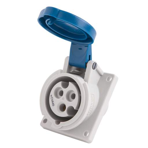 Mennekes 16A 2P+E 230V Angled Panel Mounted Socket IP44