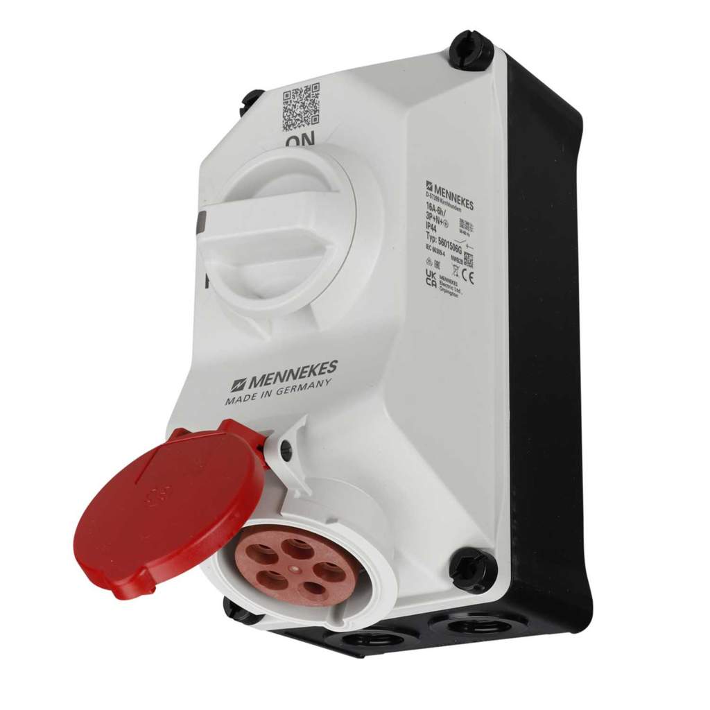 Mennekes DUO 16A 3P+N+E 415V Interlocked Socket IP44 (5601506G) | CEF