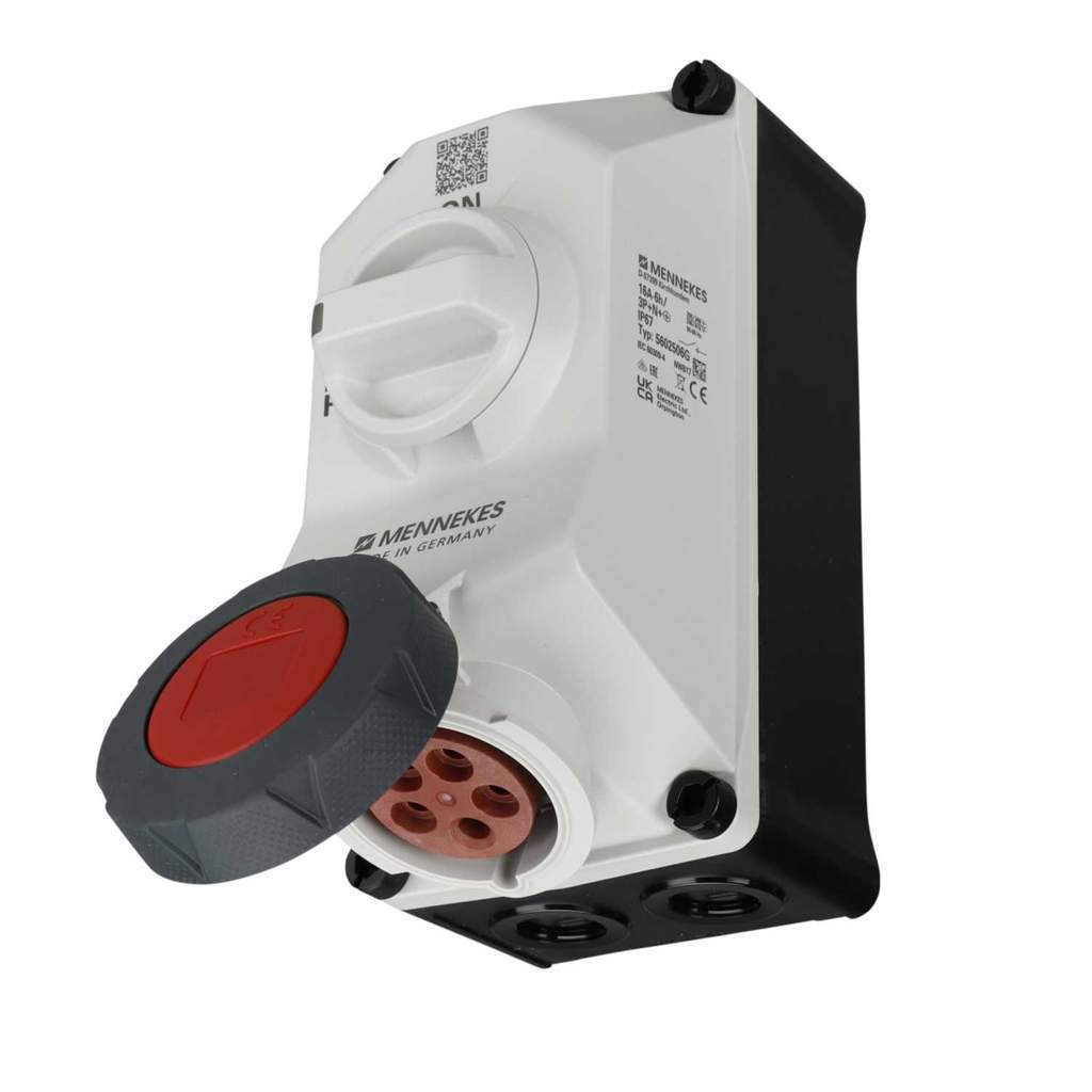 Mennekes DUO 16A 3P+N+E 415V Interlocked Socket IP67 (5602506G) | CEF