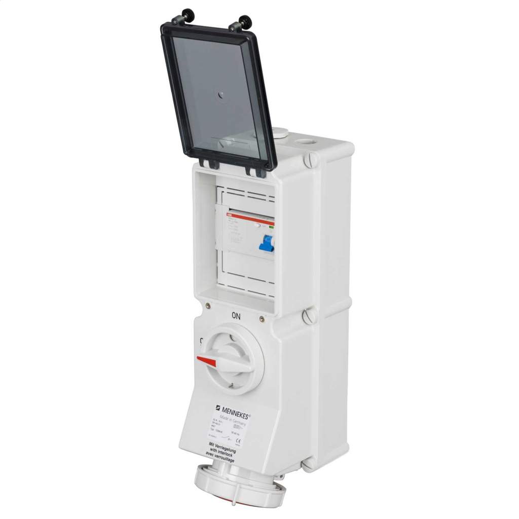 Mennekes 32A 3P+N+ E 415V Interlocked Switched RCD Protected