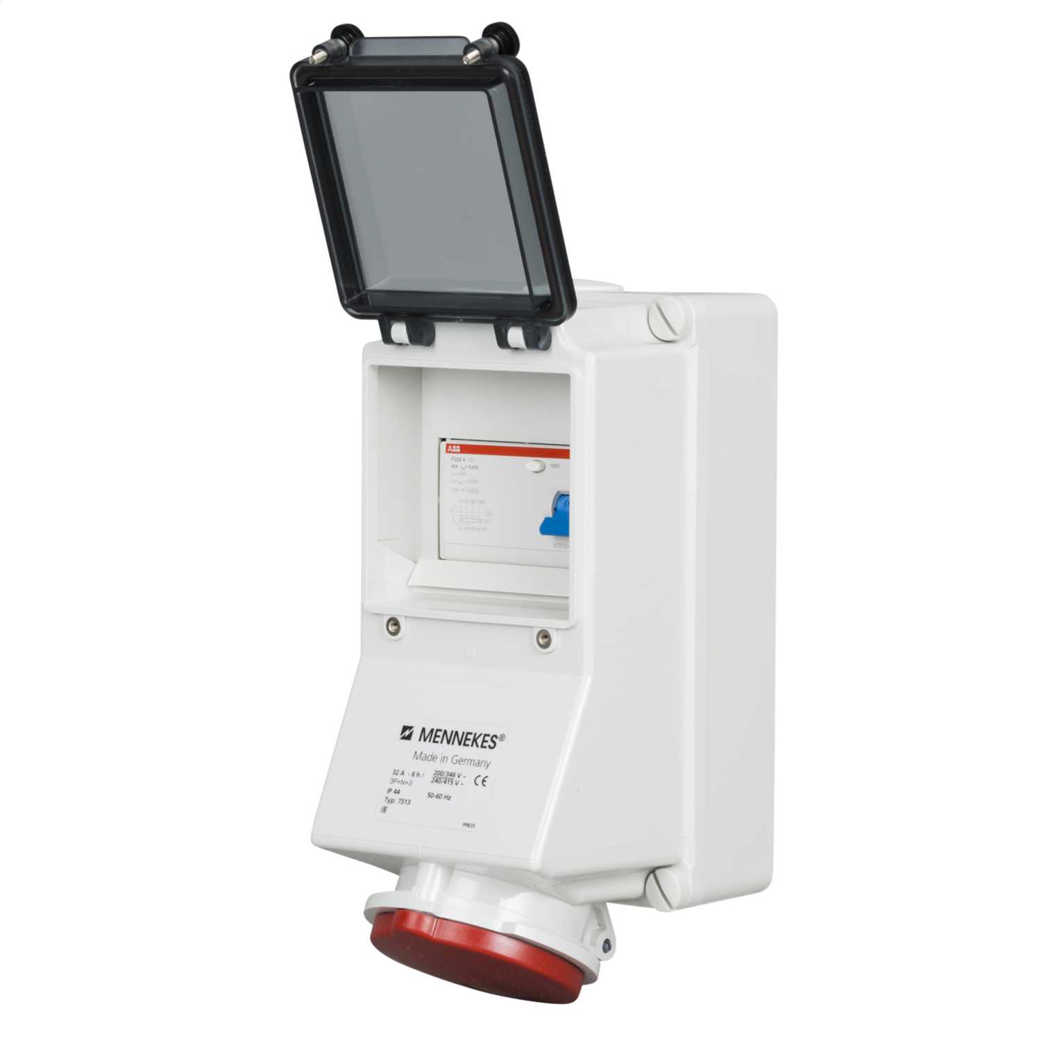 Mennekes 32A 3P+N+E 415V RCD Protected Socket IP44 (7313) | CEF