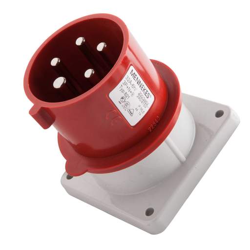 Mennekes 32A 3P+N+E 415V Panel Mounted Appliance Inlet IP44