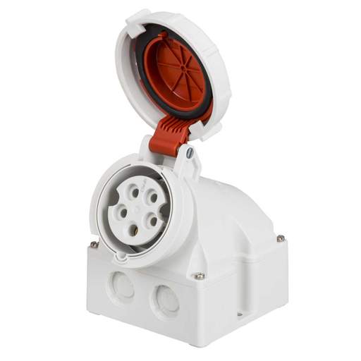 Mennekes 16A 3 Pin + Neutral + Earth 400V Wall Mounted Socket IP67