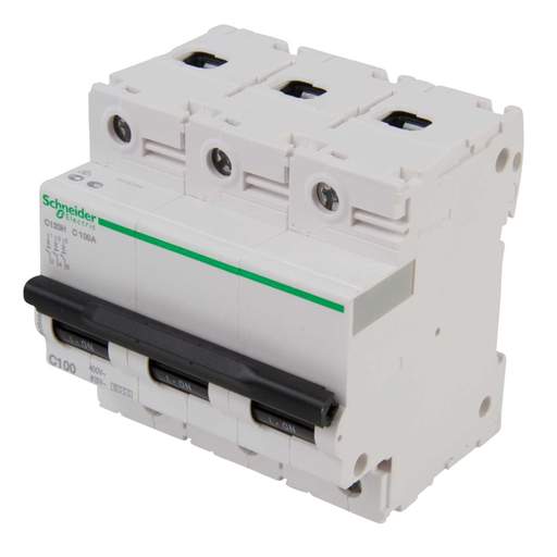 Schneider Acti9 100A Triple Pole 15kA C Curve MCB