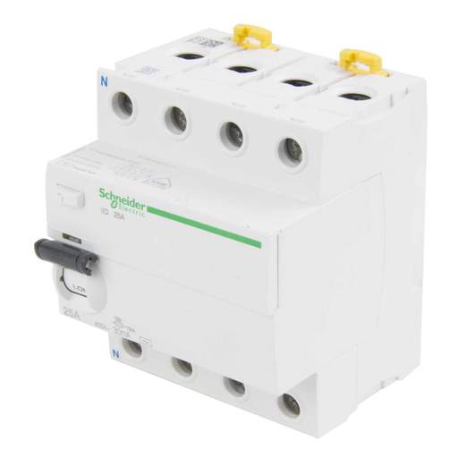 Schneider Acti9 25A 4 Pole 30mA Type AC RCD