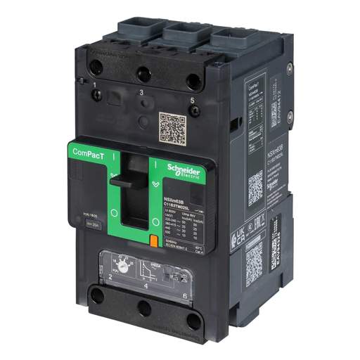 Schneider Merlin Powerpact4 25A Triple Pole 25kA ComPacT NSXm TMD Trip MCCB