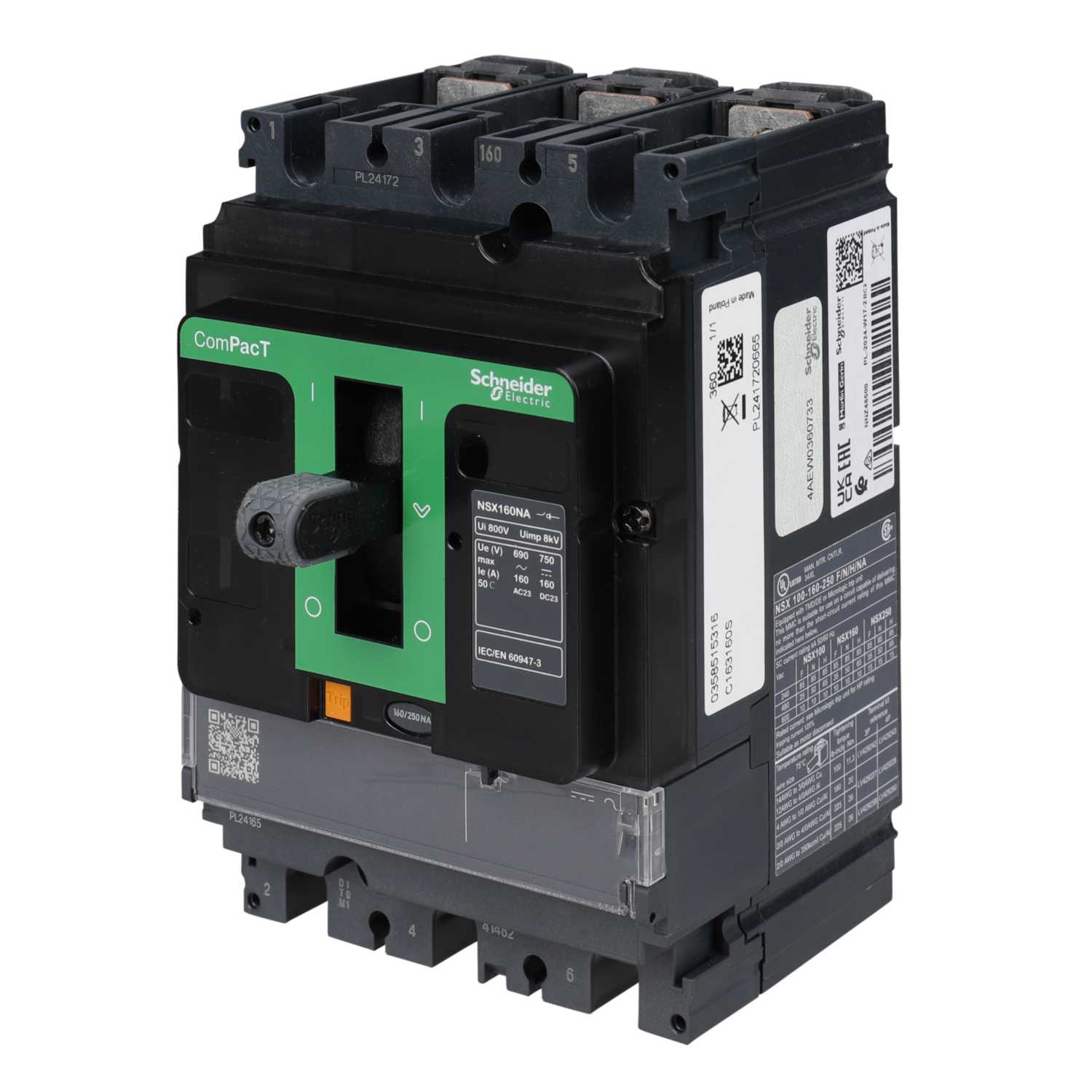 Schneider Merlin Powerpact4 160A TP ComPacT Switch Disconnector