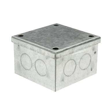 Metpro 75mm x 75mm x 50mm Galvanised Adaptable Box with Knockouts ...