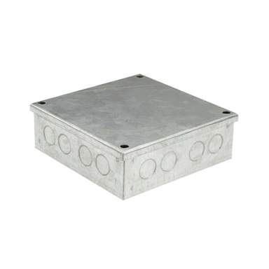 Metpro 150mm x 150mm x 50mm Galvanised Adaptable Box with Knockouts ...