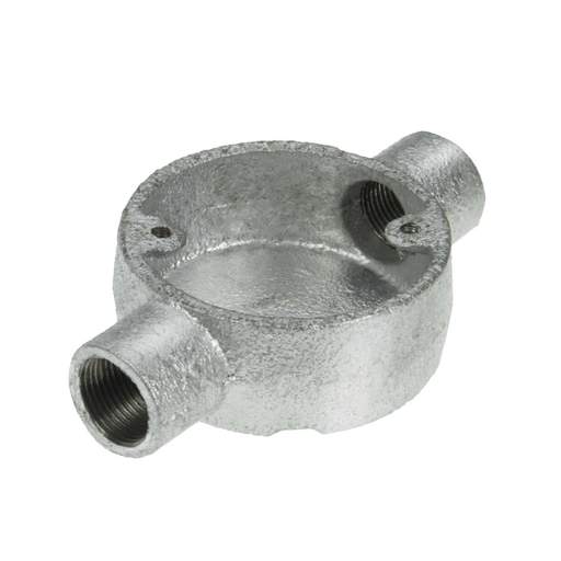 Metpro 20mm 2 Way Through Galvanised Conduit Box (Sold in 1's)
