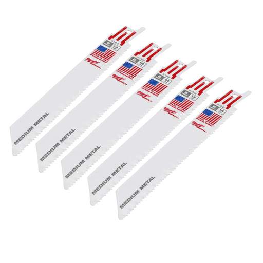 Milwaukee 150mm 14TPi Sawzall Metal Saw Blades (Pack of 5)