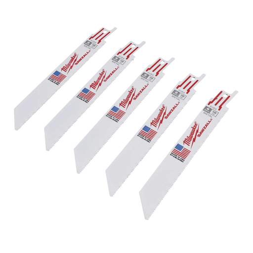 Milwaukee 150mm 18TPi Reciprocating Saw Blades (Pack of 5)