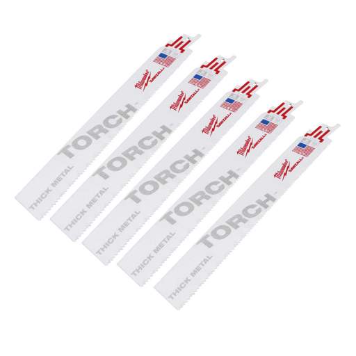 Milwaukee 230mm 10TPi Sawzall Torch Bi-Metal Demolition Blade (Pack of 5)