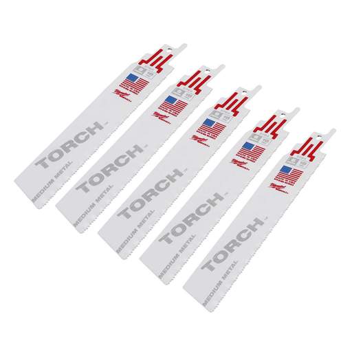 Milwaukee 150mm 18TPi Torch Bi-Metal Demolition Blade (Pack of 5)