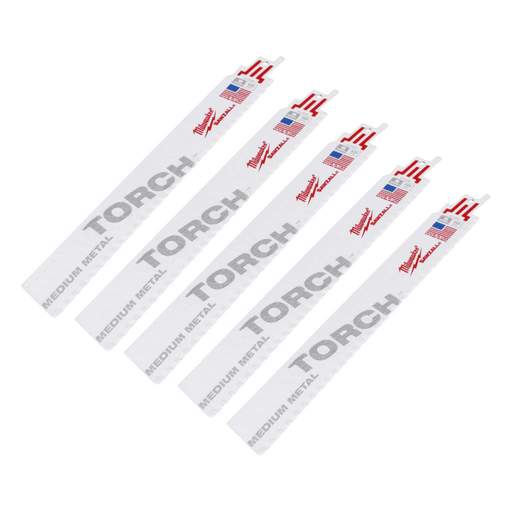 Milwaukee 230mm 18TPi Sawzall Torch Bi-Metal Demolition Blade (Pack of 5)