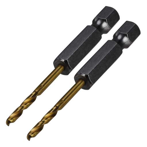 Milwaukee SHOCKWAVE™ 2.5mm Red Hex HSS Titanium Nitride Drill Bit (Pack of 2)