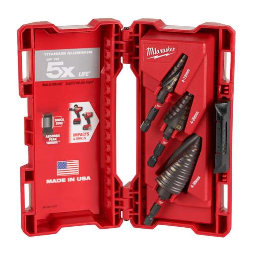 Milwaukee 3 Piece SHOCKWAVE™ Step Drill Set