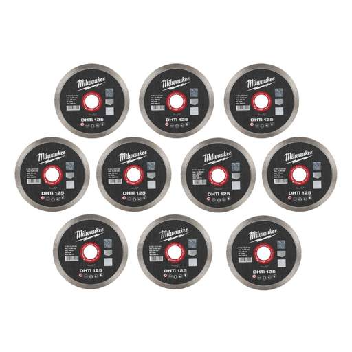 Milwaukee 125mm DHTi Diamond Turbo Rim Cutting Disc (Pack of 10)