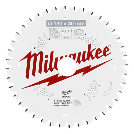 Milwaukee 190mm Wood Circular Mitre Saw Blade