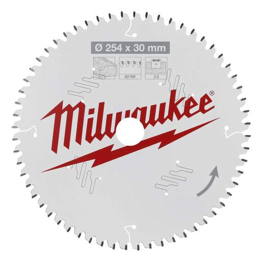 Milwaukee 254mm Wood Circular Mitre Saw Blade