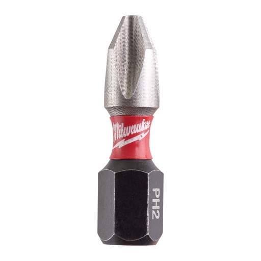 Milwaukee 25mm SHOCKWAVE™ PH2 CD Tic Tac Screwdriver Bit (Pack of 25)