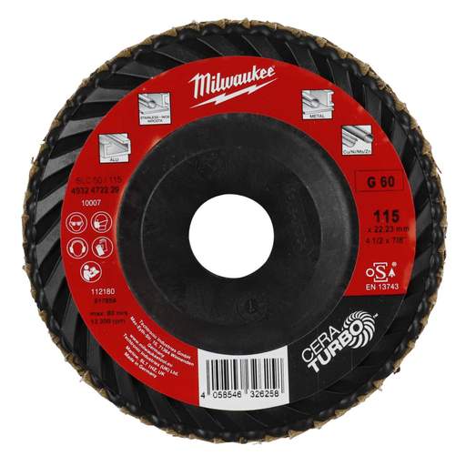 Milwaukee 115mm 60G Cera Turbo Flap Disc