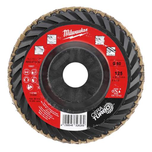 Milwaukee 125mm 60G Cera Turbo Flap Disc