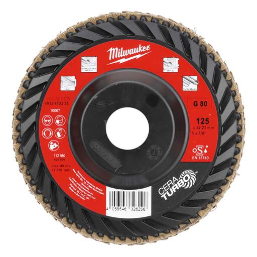 Milwaukee 125mm 80G Cera Turbo Flap Disc