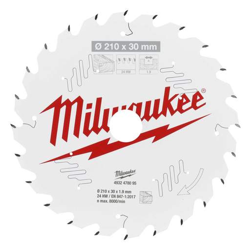 Milwaukee 210mm Wood Circular Table Saw Blade