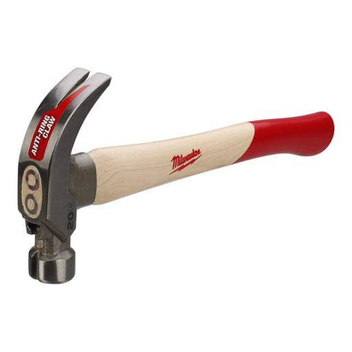 Milwaukee 48-22-9080 20oz Curved Claw Hammer – Smooth Face, ShockShield Grip, New