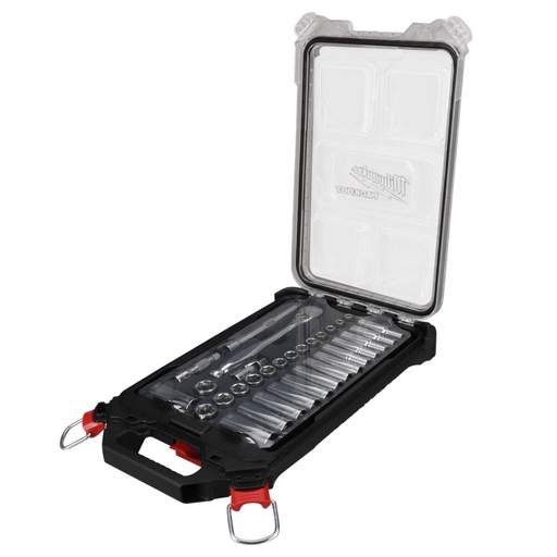 Milwaukee 32 Piece ⅜" Drive Ratchet and Metric Socket Set with PACKOUT™ Organiser