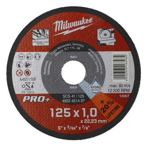Milwaukee 125mm Thin Metal Cutting Discs (Pack of 10)