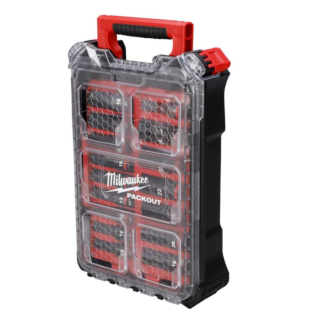 Milwaukee Shockwave 1/2 Inch Impact Socket Set – 16-Piece Long Sockets In Packout Organizer-1145328