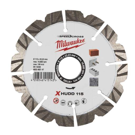 Milwaukee 115mm Premium Speedcross XHUDD Diamond Cutting Disc