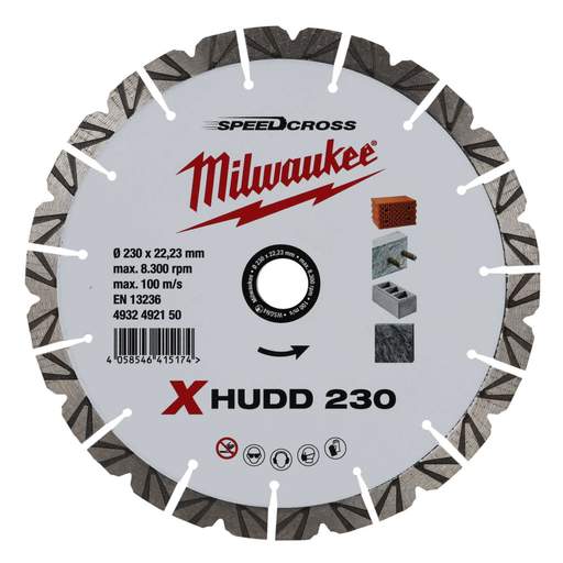 Milwaukee 230mm Premium Speedcross XHUDD Diamond Cutting Disc