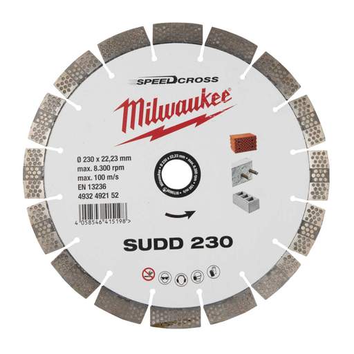 Milwaukee 230mm Speedcross SUDD Diamond Cutting Disc