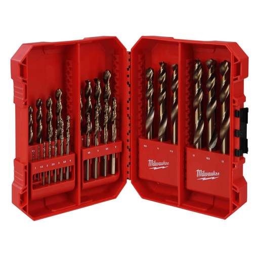 Milwaukee 25 Piece Red Cobalt HSS-Ground Metal Drill Bit Set