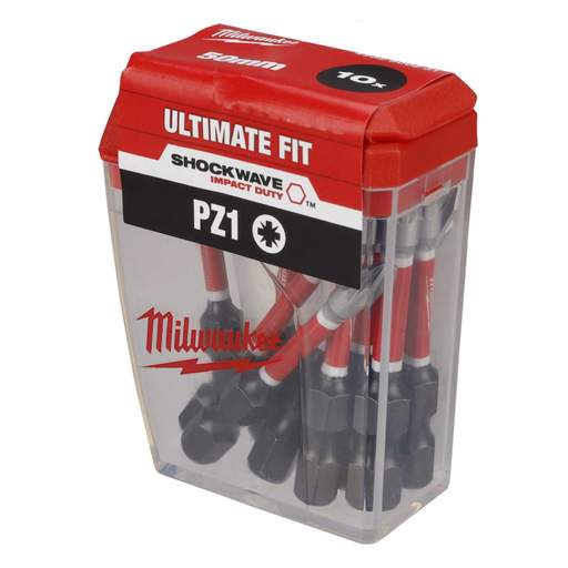Milwaukee 50mm SHOCKWAVE™ PZ1 CD Tic Tac Screwdriver Bit (Pack of 10)