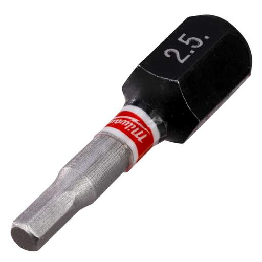 Milwaukee SHOCKWAVE™ Hex2.5 x 25mm Impact Duty Screwdriver Bit (Pack of 3)