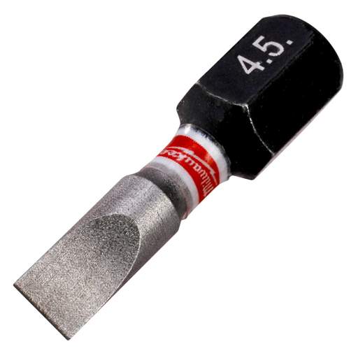 Milwaukee SHOCKWAVE™ SL06 x 4.5 x 25mm Impact Duty Slotted Screwdriver Bit (Pack of 3)