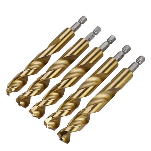 Milwaukee SHOCKWAVE™ 12.5mm Red Hex HSS Titanium Nitride Drill Bit (Pack of 5)