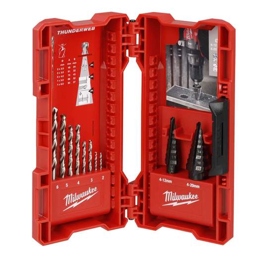 Milwaukee 10 Piece Step and Thunderweb Drill Bit Combo set